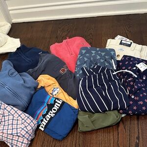 Patagonia Kids Blue and White Logo T-Shirt